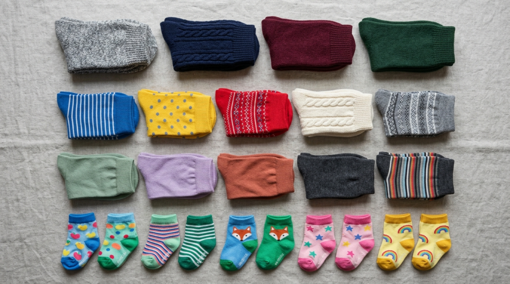 Close-up overhead flat lay of assorted high-quality family s